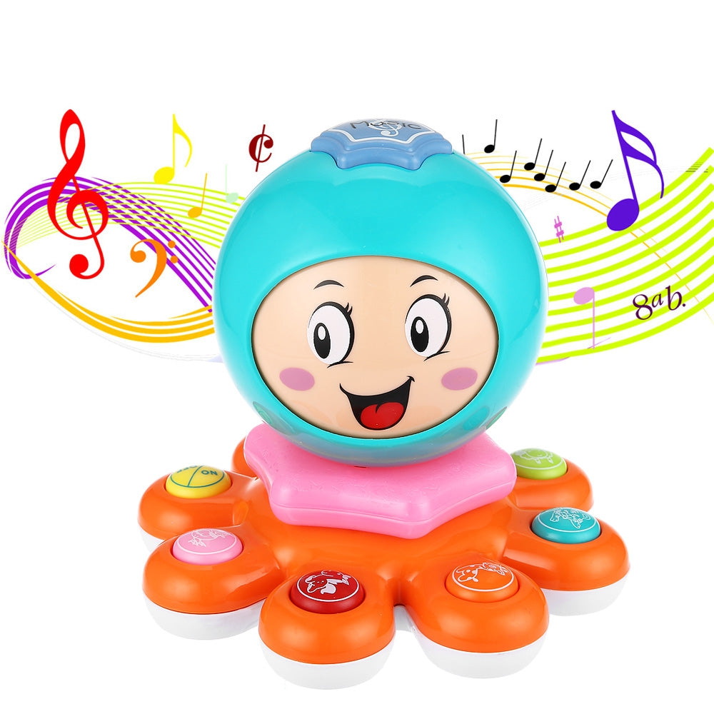 Simulated Octopus Animal Face Off Musical Piano Electric Kids Intelligent Toy Cultivate Intelligence and Improve Their Hearin