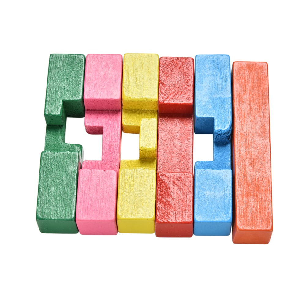 Classical Intellectual Toys Magic Cube Kid Toy Colorful Kong Ming Lock Luban Lock Wooden Toy for Adult Children