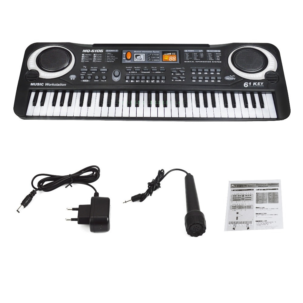 61 Key Portable Electronic Keyboard Piano Organ with Teaching App Songs Mulit-Function Musical Educational Christmas Toy Gift
